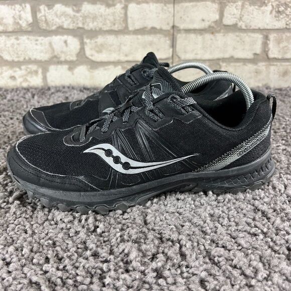 Saucony Excursion TR14 Trail Running Shoe Womens 12 W Wide Black Outdoor Sneaker - Picture 1 of 8